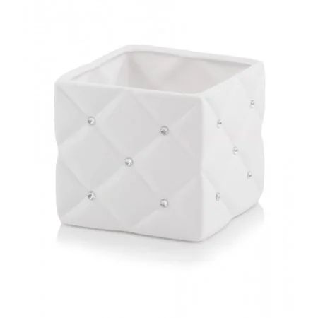 Osłonka cyrkonie biała kwadratowa glamour 14x14 SKAZY