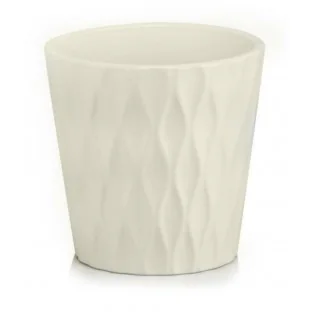 Osłonka kremowa z wzorem ceramiczna 16 cm