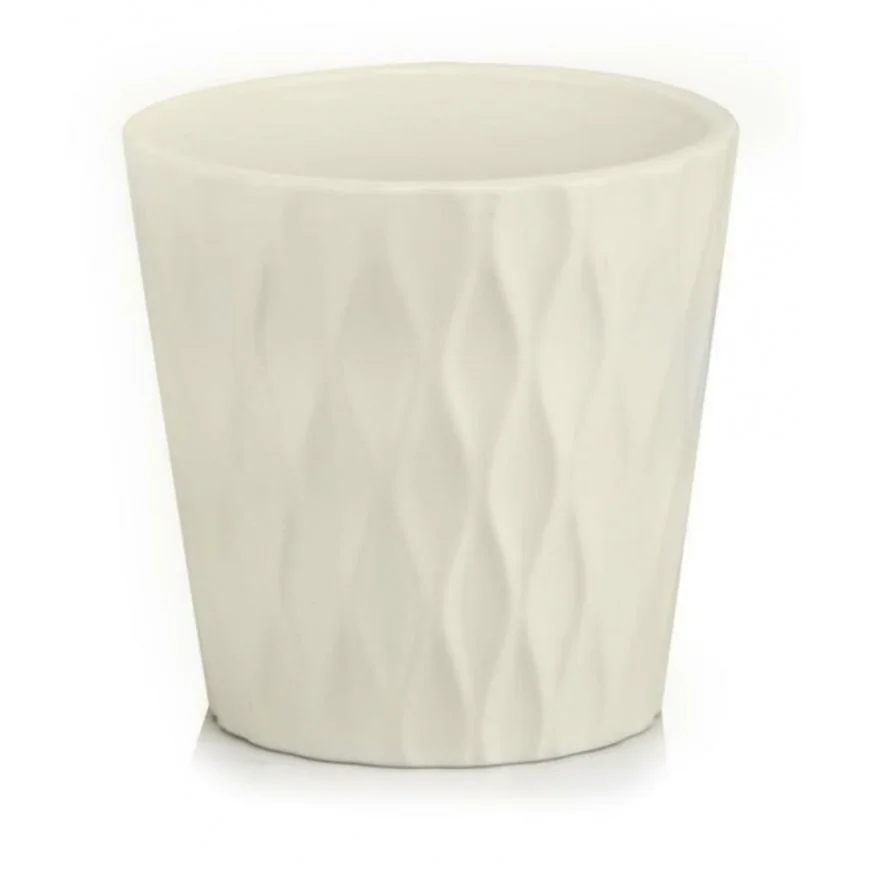 Osłonka kremowa z wzorem ceramiczna 16 cm